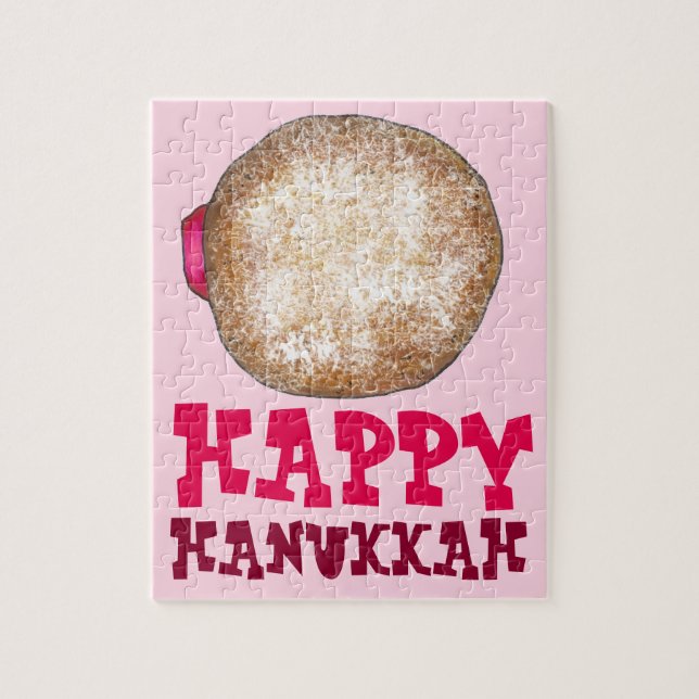Puzzle Jelly Donut Doughnut Feliz Navidad en Hanukkah (Vertical)