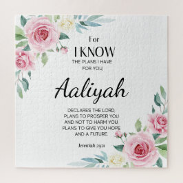 Puzzle Jeremiah 29:11 Rosa Rosa Personalizada