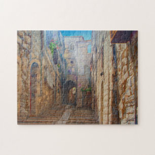 Puzzle Jerusalén Old Street David ciudad Israel Bella Art