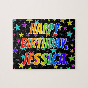 Puzzle "JESSICA" Nombre, Diversión "FELIZ CUMPLEAÑOS"