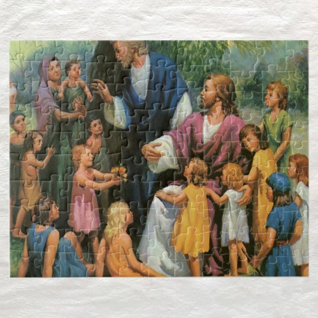 Puzzle Jesucristo bendiciendo niños, religión vintage (Subido por el creador)