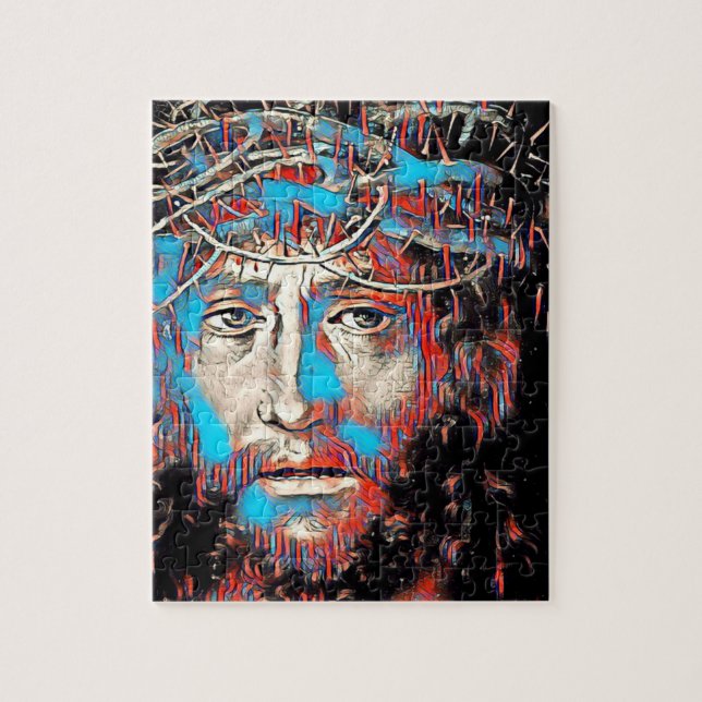 Puzzle Jesucristo con corona de espinas Pintura abstracta (Vertical)