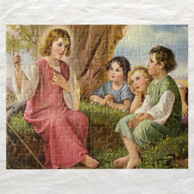 Puzzle Jesucristo Enseñando Niños, Religión Vintage (Subido por el creador)