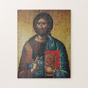 Puzzle Jesucristo sosteniendo el icono ortodoxo de los Ev