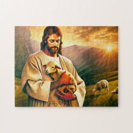 Puzzle Jesus and Lamb Christian Divine Comfort