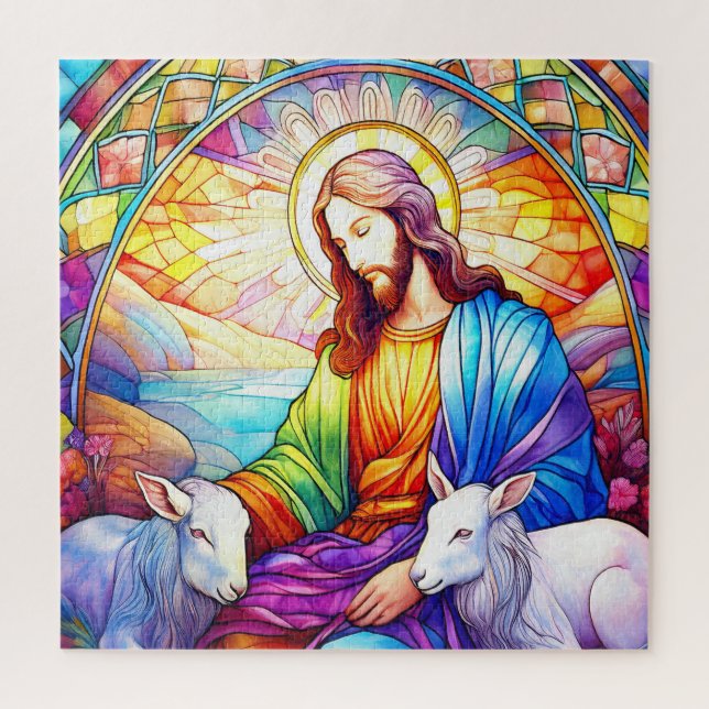 Puzzle Jesús en Vidrio Emplomado (Vertical)