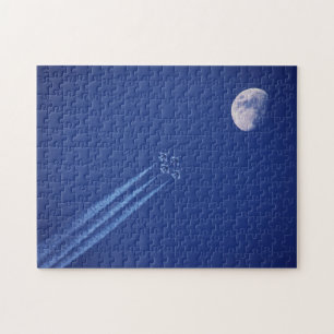 Puzzle Jets junto a la luna Columbia Británica