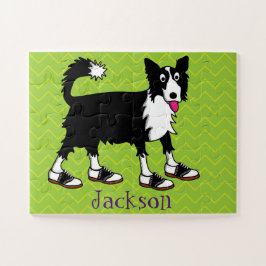 Puzzle Jett the Border Collie Kids Personalizado