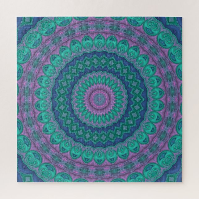 Puzzle Jewel Tone Mandala (Vertical)