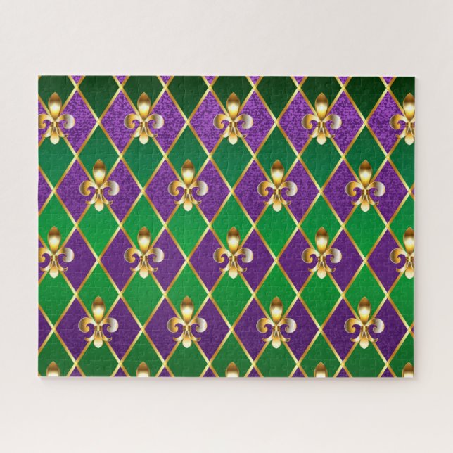 Puzzle Jewelry Background Mardi Gras (Horizontal)