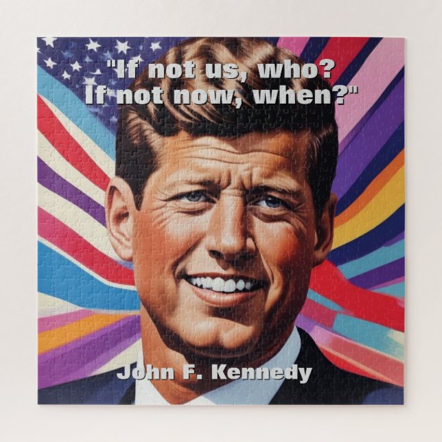 Puzzle JFK John F. Kennedy Cita Inspiración Motivacional (Vertical)