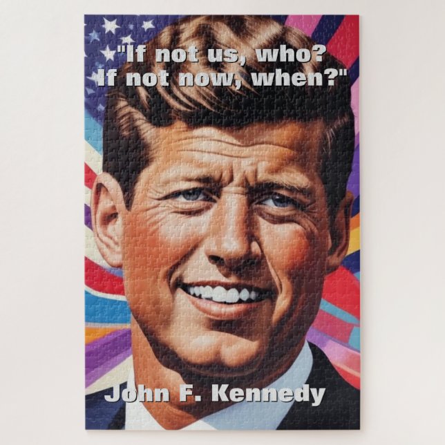Puzzle JFK John F. Kennedy Cita Inspiración Motivacional (Vertical)