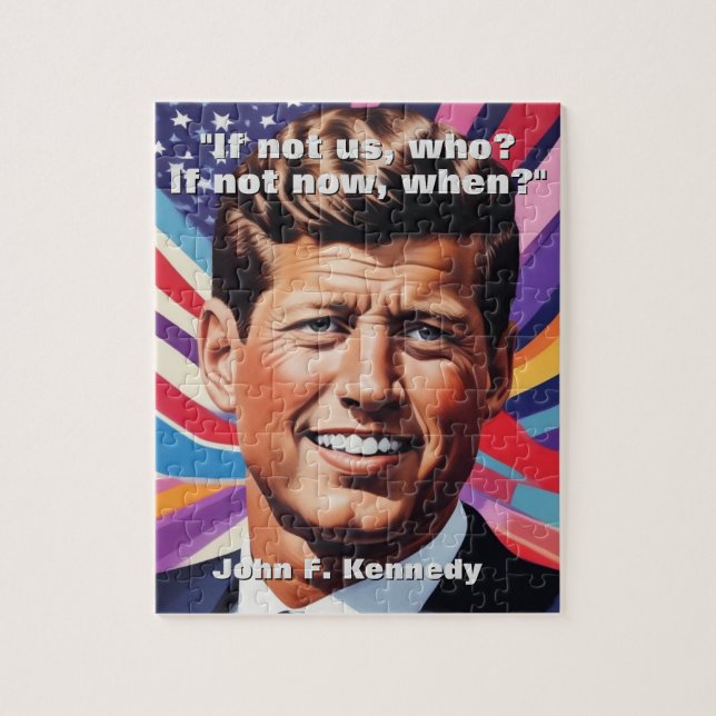 Puzzle JFK John F. Kennedy Cita Inspiración Motivacional (Vertical)