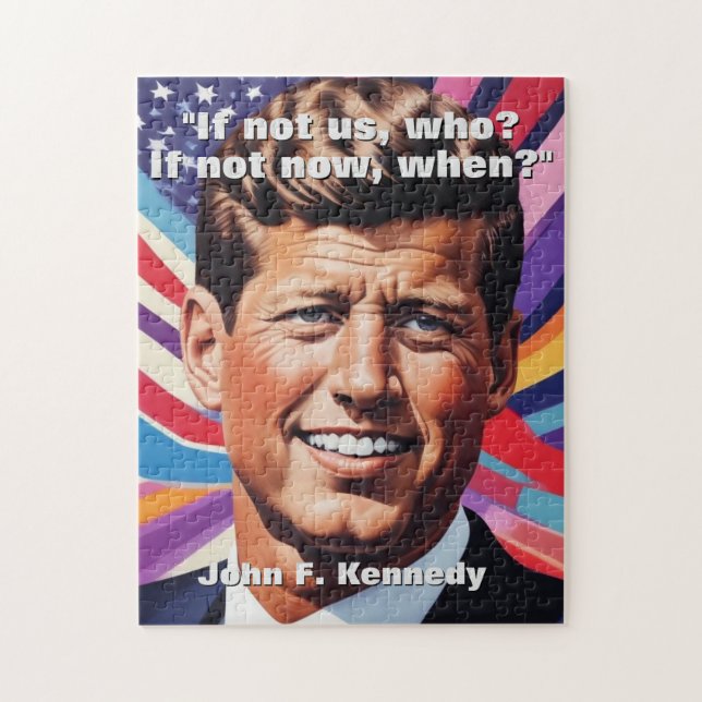 Puzzle JFK John F. Kennedy Cita Inspiración Motivacional (Vertical)