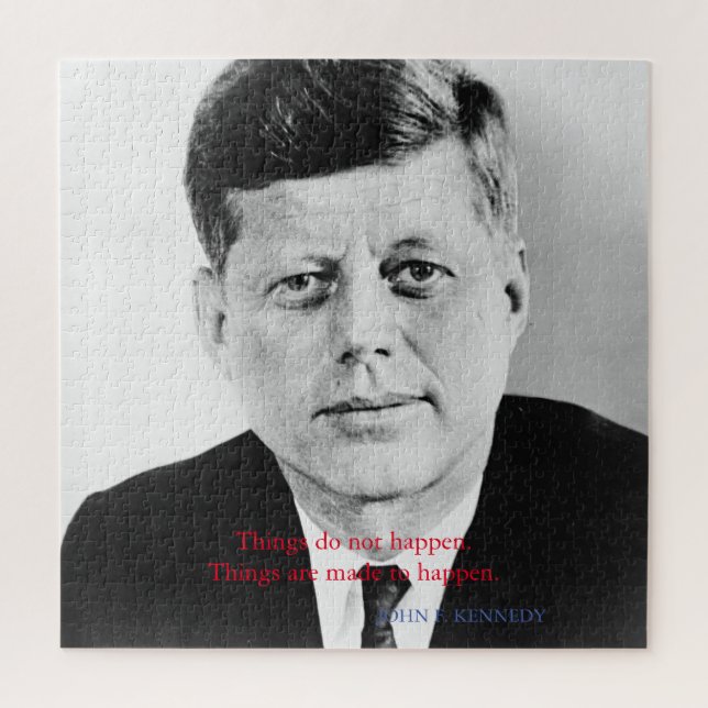 Puzzle JFK John F. Kennedy Cita Las cosas no pasan (Vertical)