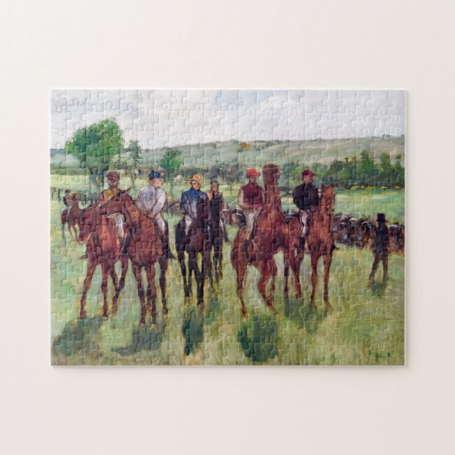 Puzzle Jinetes y caballos de carrera, Edgar Degas (Horizontal)