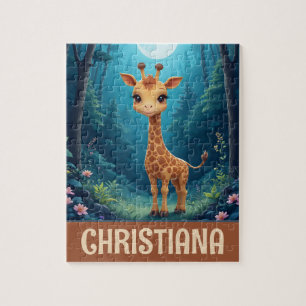 Puzzle Jirafa caprichosa linda personalizada