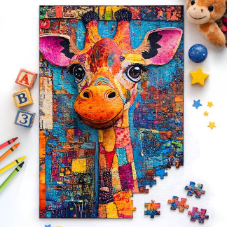 Puzzle Jirafa Colorida Linda