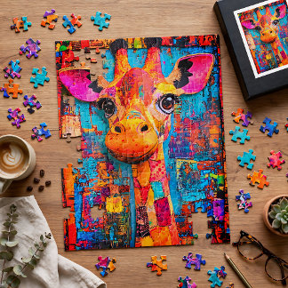 Puzzle Jirafa Colorida Linda