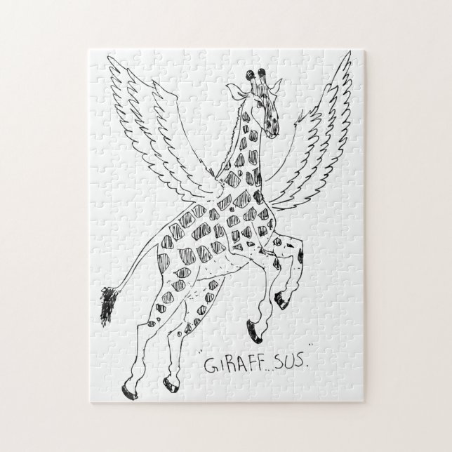 Puzzle Jirafa + pegaso = Jirafaso (Vertical)