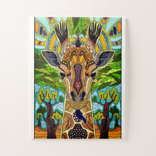 Puzzle Jirafa tribal africana