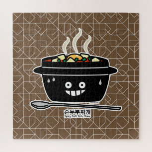 Puzzle Jjigae suaves picantes coreanos de Sundubu de la