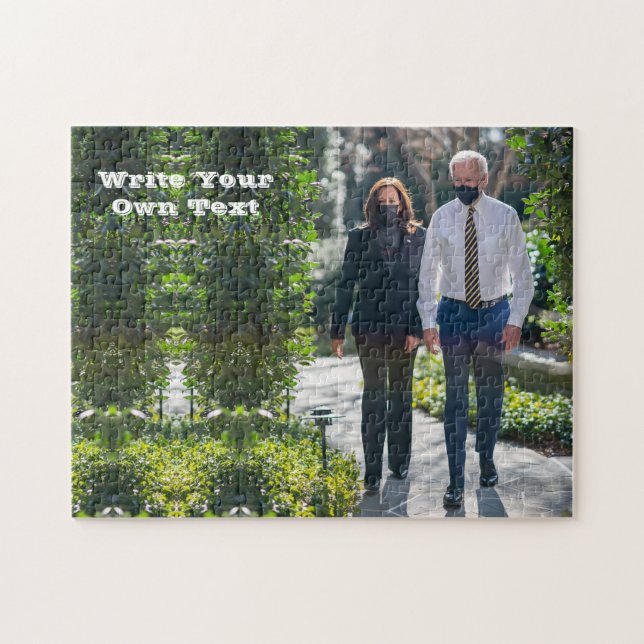 Puzzle Joe Biden y Kamala Harris - Escribe tu propio text (Horizontal)