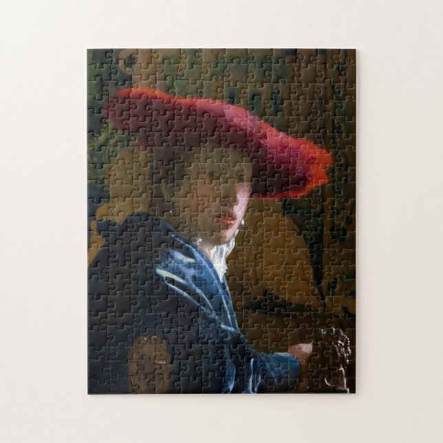 Puzzle Johannes Vermeer - Chica con un Gorra rojo (Vertical)