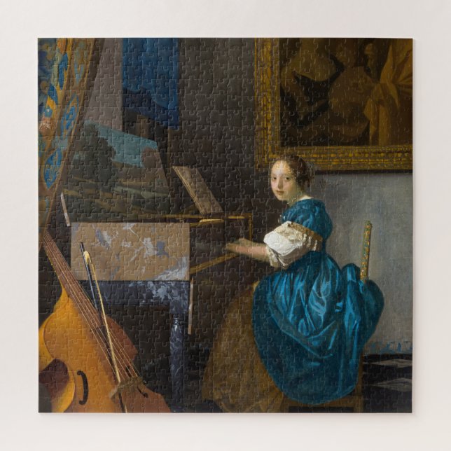 Puzzle Johannes Vermeer - Lady sentada en un Virginal (Vertical)
