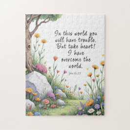 Puzzle John 16:33 Bible Verse Image  Poster