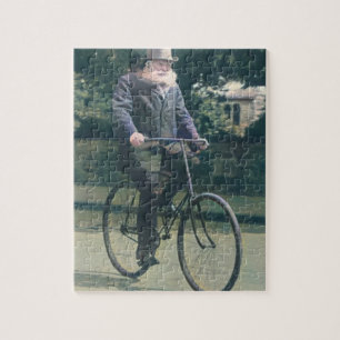 Puzzle John Boyd Dunlop c montando bicicleta 1915 Color R