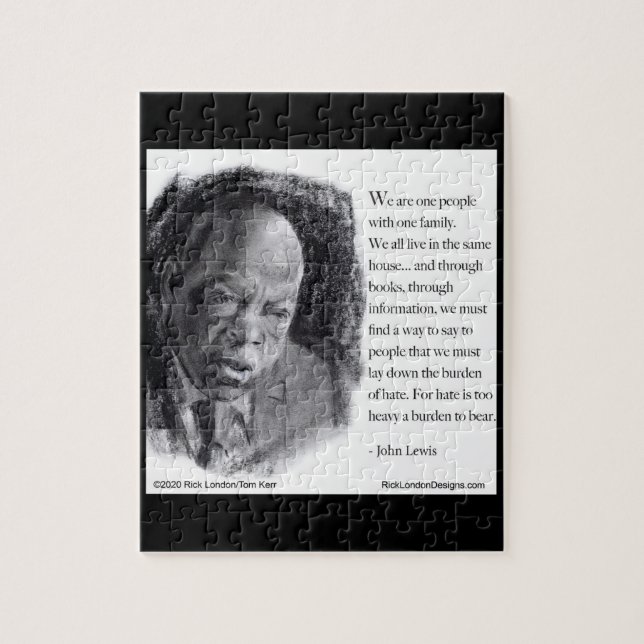 Puzzle John Lewis y cita bello retrato (Vertical)
