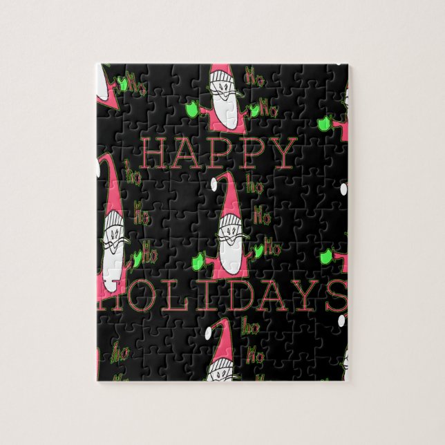 Puzzle Jolly Mouse Santa: Un Ilustracion divertido de vac (Vertical)