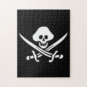 Puzzle Jolly Roger Pirate Skull Huesos Rojos Bandanna