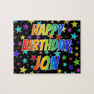 Puzzle "JON" Nombre, Diversión "FELIZ CUMPLEAÑOS"