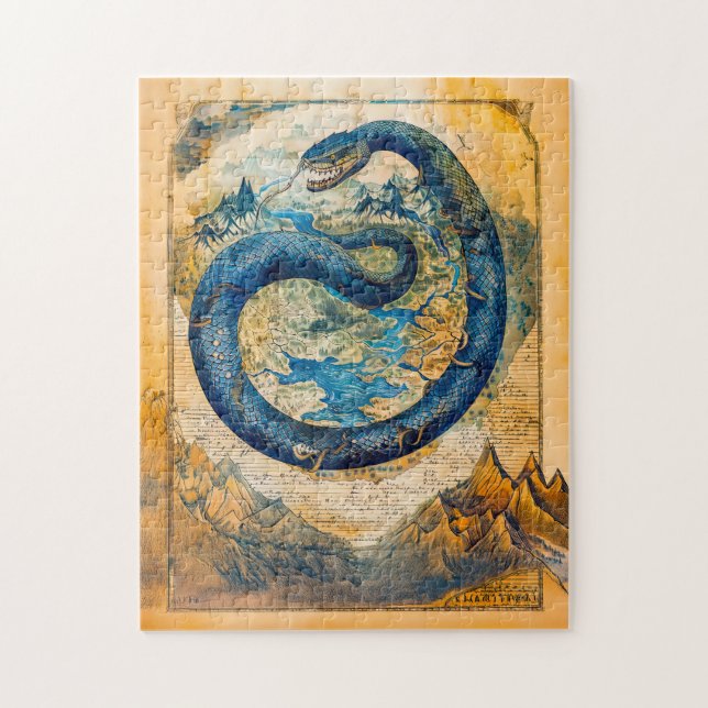 Puzzle Jörmungandr la Serpiente de Midgard en el Mapa Mun (Vertical)
