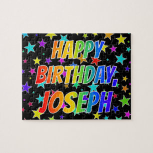 Puzzle "JOSEPH" Nombre, Diversión "FELIZ CUMPLEAÑOS"
