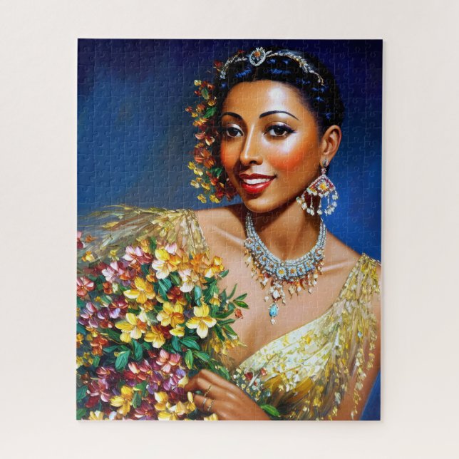 Puzzle Josephine Baker Floral Art (Vertical)