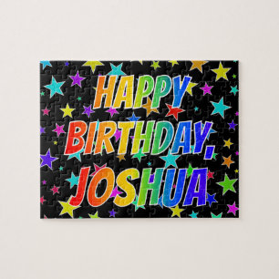 Puzzle "JOSHUA" Nombre, Diversión "FELIZ CUMPLEAÑOS"