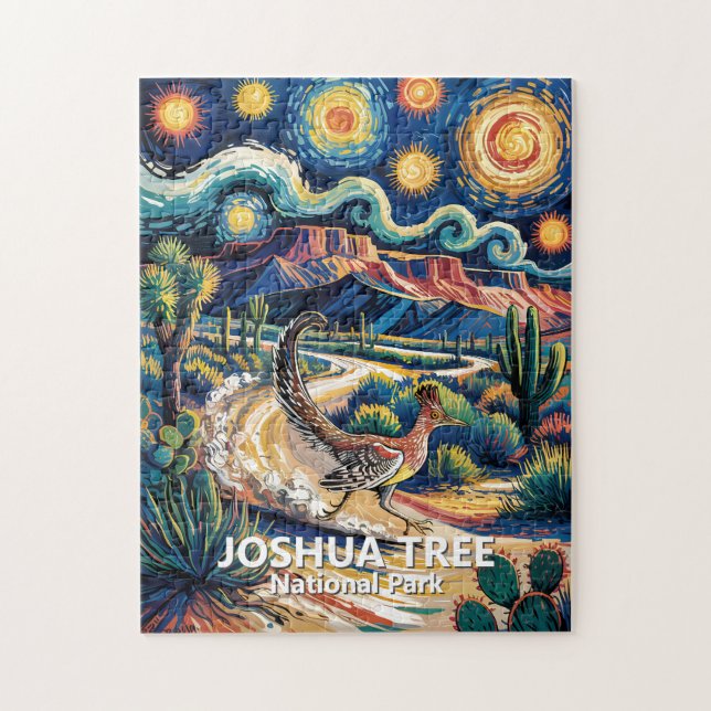 Puzzle Joshua Tree Roadrunner Colorful Desert Landscape (Vertical)