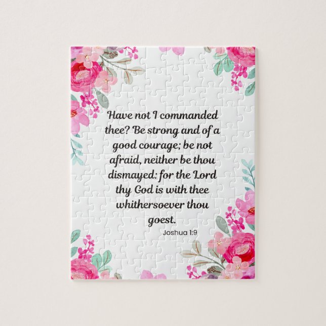 Puzzle Josué 1:9 - Sé fuerte y de buen valor (Vertical)