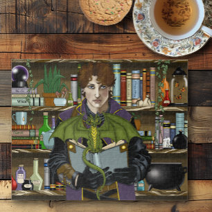 Puzzle Joven Biblioteca de Libros de Fantasía de Mago Dra