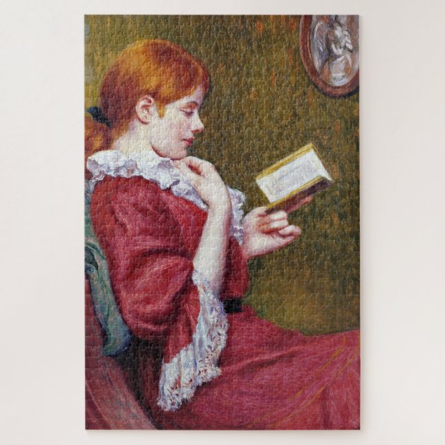 Puzzle Joven con el pelo rojo leyendo un buen libro (Vertical)