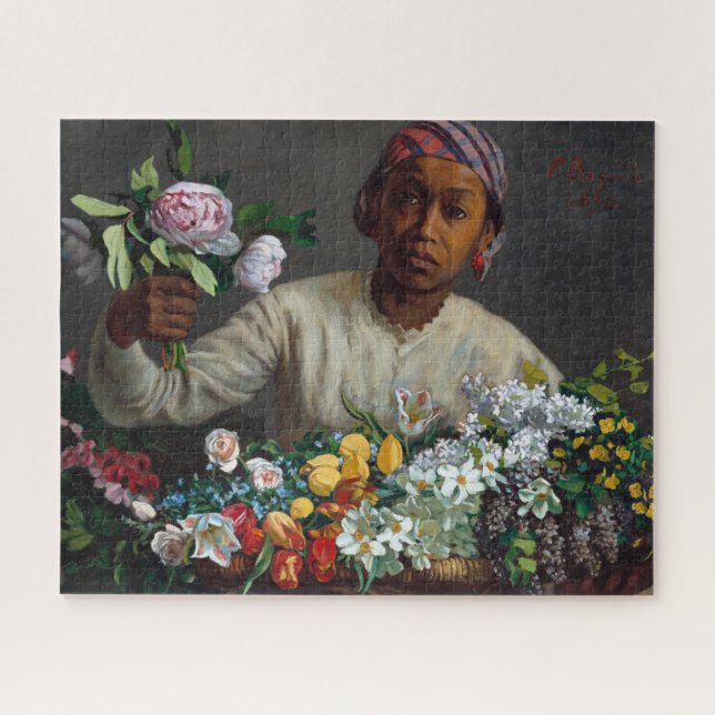 Puzzle Joven con peonías de Frederic Bazille (Horizontal)