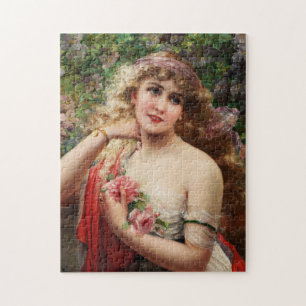 Puzzle Joven con Rosas de Emile Vernon