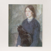 Joven sosteniendo un gato negro (de Gwen John)