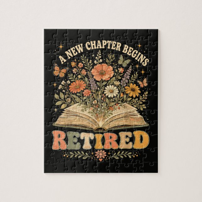Puzzle Jubilado Un Nuevo Capítulo Comienza Libro Floral R (Vertical)