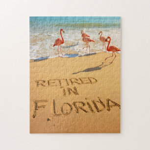 Puzzle Jubilados en Florida Flamencos en Playa Tropical