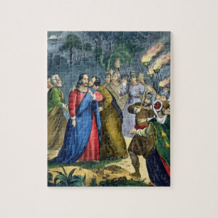 Puzzle Judas traiciona su amo, de una biblia impresa