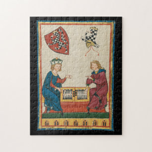Puzzle Juego Backgammon, Arte Medieval del Siglo XIV